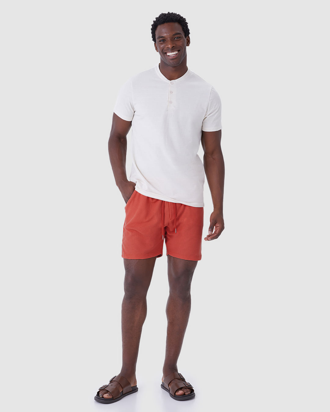 Bermuda Masculina Comfort Cadarço Funcional em Malha Texturizada