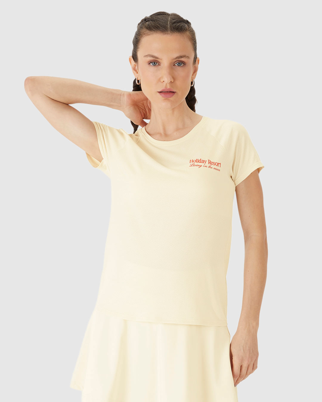 Blusa Esportiva Feminina Reta Holiday Resort Living On The Move em Malha Dry Malwee Active