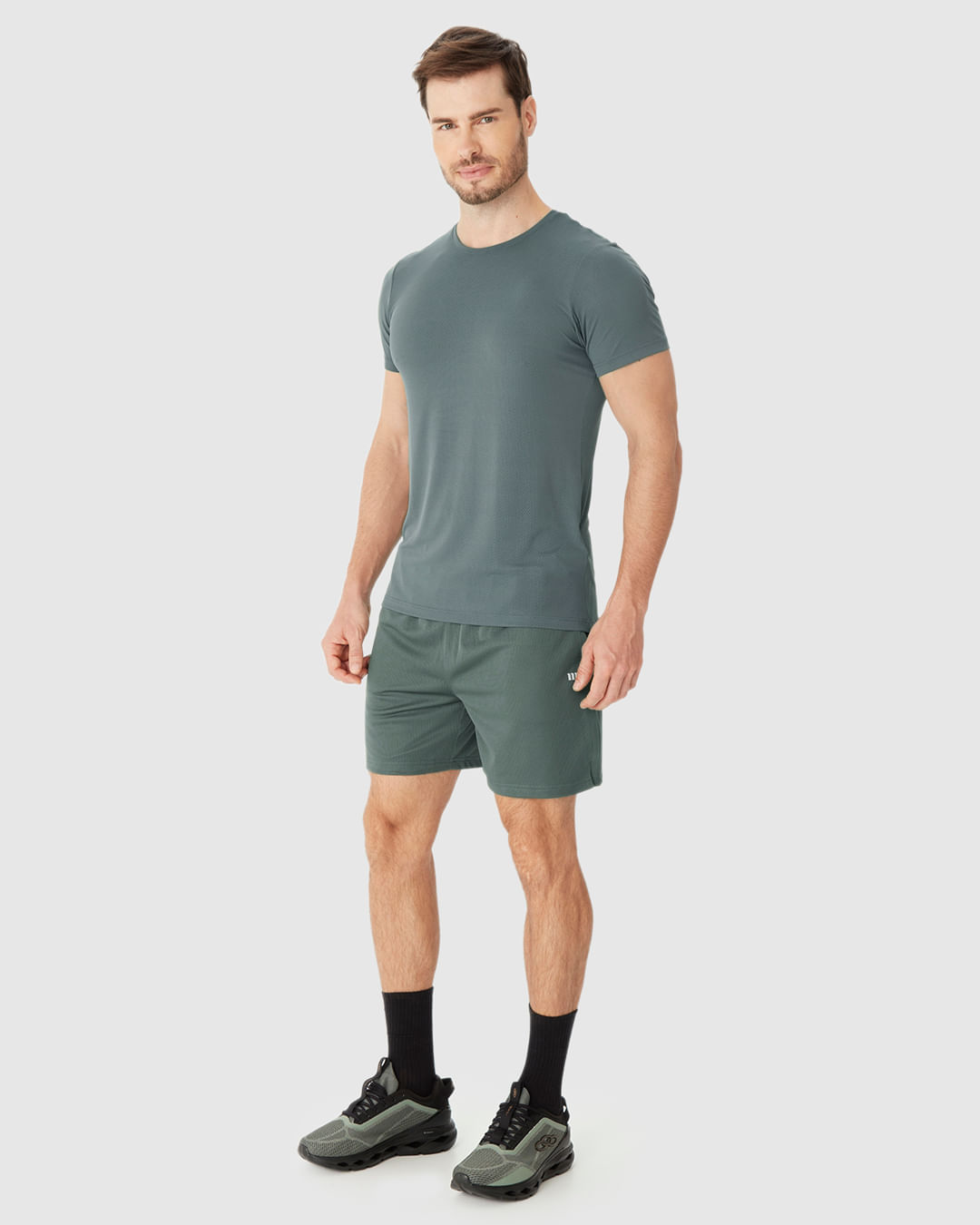 Bermuda Esportiva Masculina Dupla Cadarço Interno Funcional Em Malha Dry Malwee Active