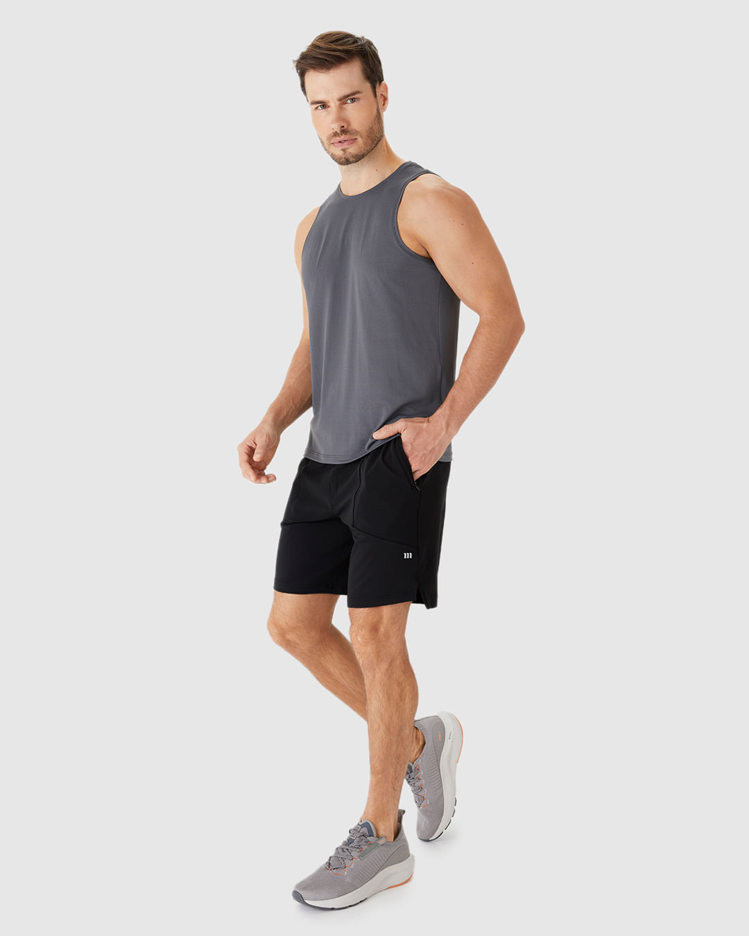Bermuda Esportiva Masculina Reta Bolso Fecho Zíper Em Double Jersey Malwee Active
