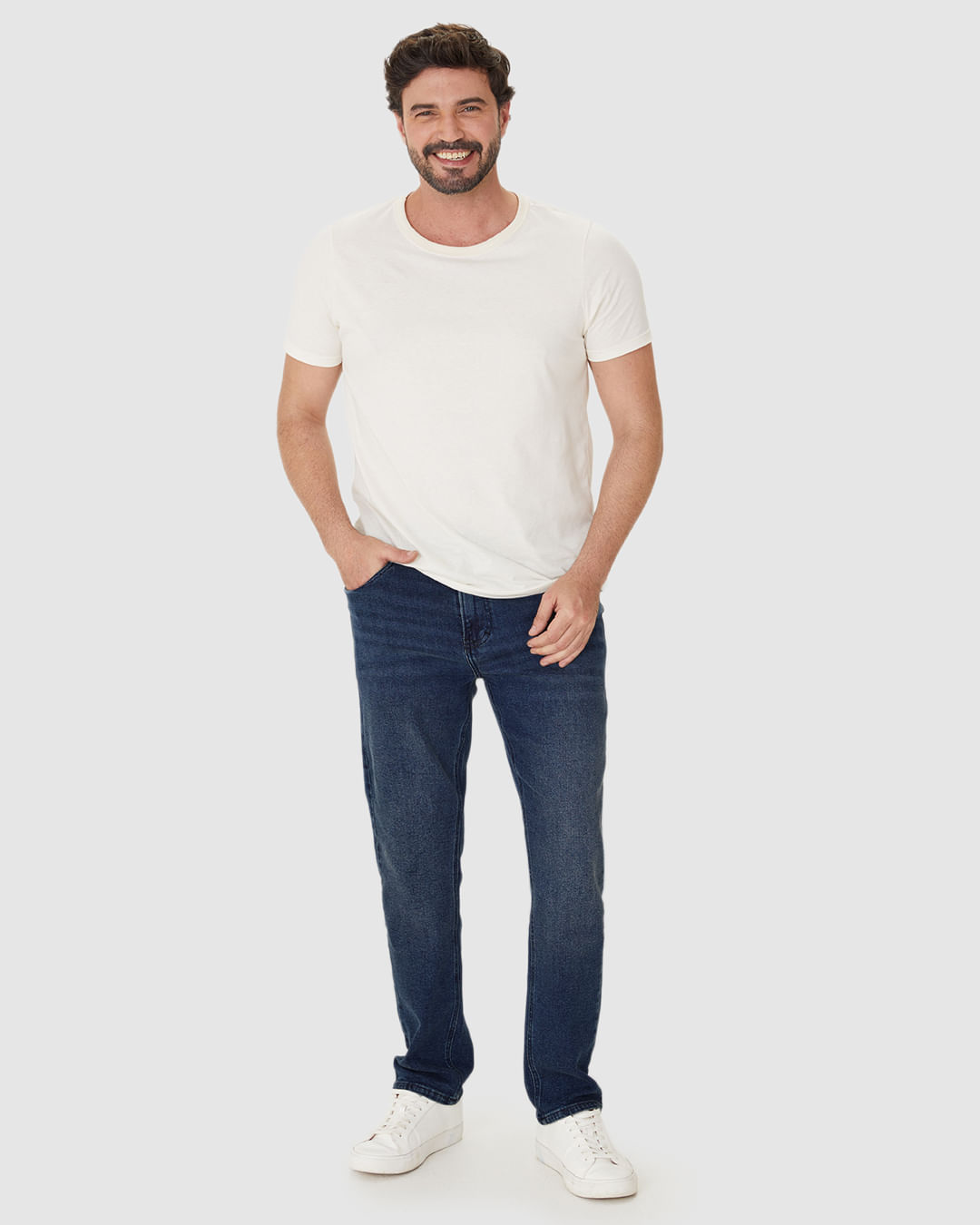 Calça Masculina Small Slim Bordado Bolso Costas Em Jeans Com Elastano - Imagem 21