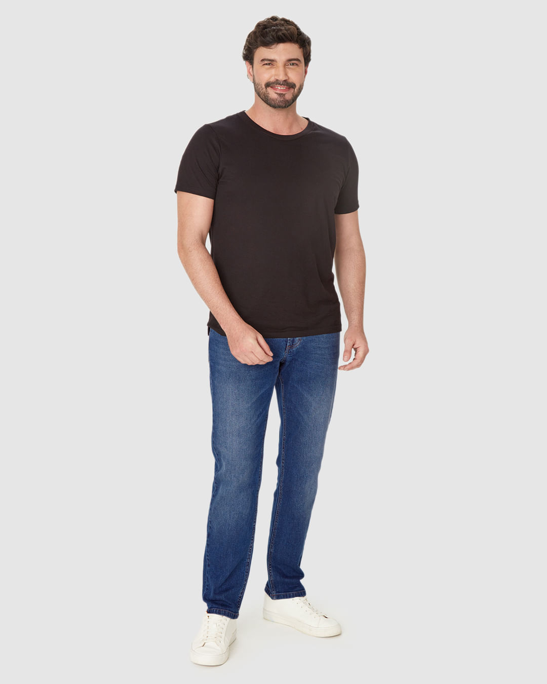 Calça Masculina Small Slim Cintura Média Em Jeans Com Elastano - Azul - 44