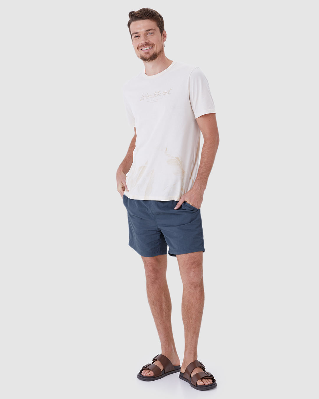 Shorts Masculino Slim Cadarço Funcional Em Poliamida