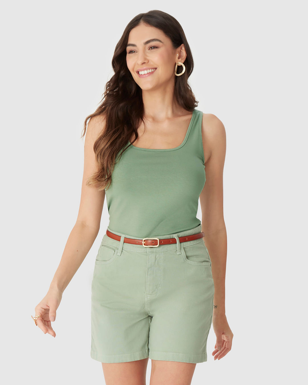 Regata Básica Feminina Alça Média Em Algodão - Imagem 26