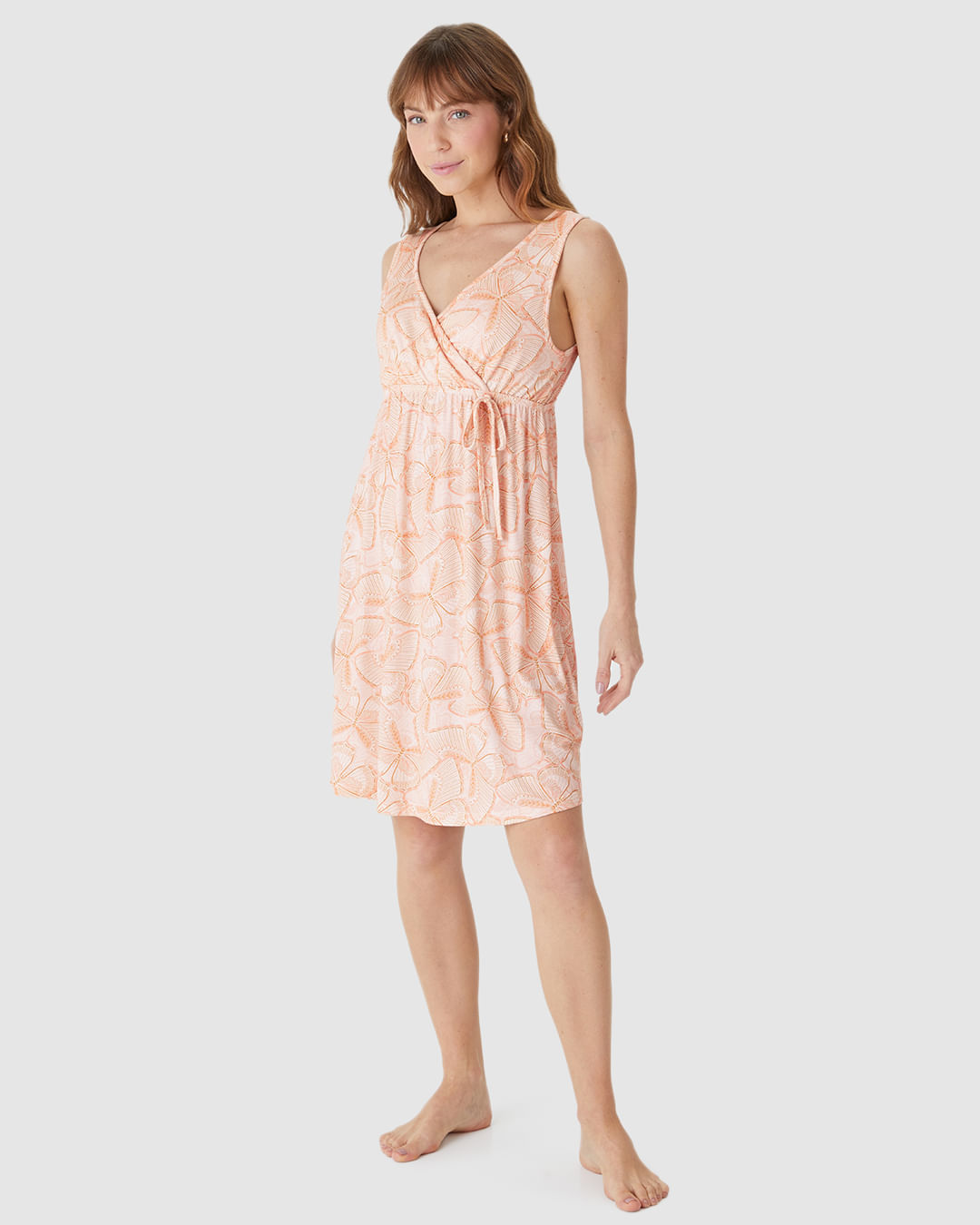 Camisola Feminina Slim Gestante Laço Decorativo Em Viscose Stretch - Imagem 2