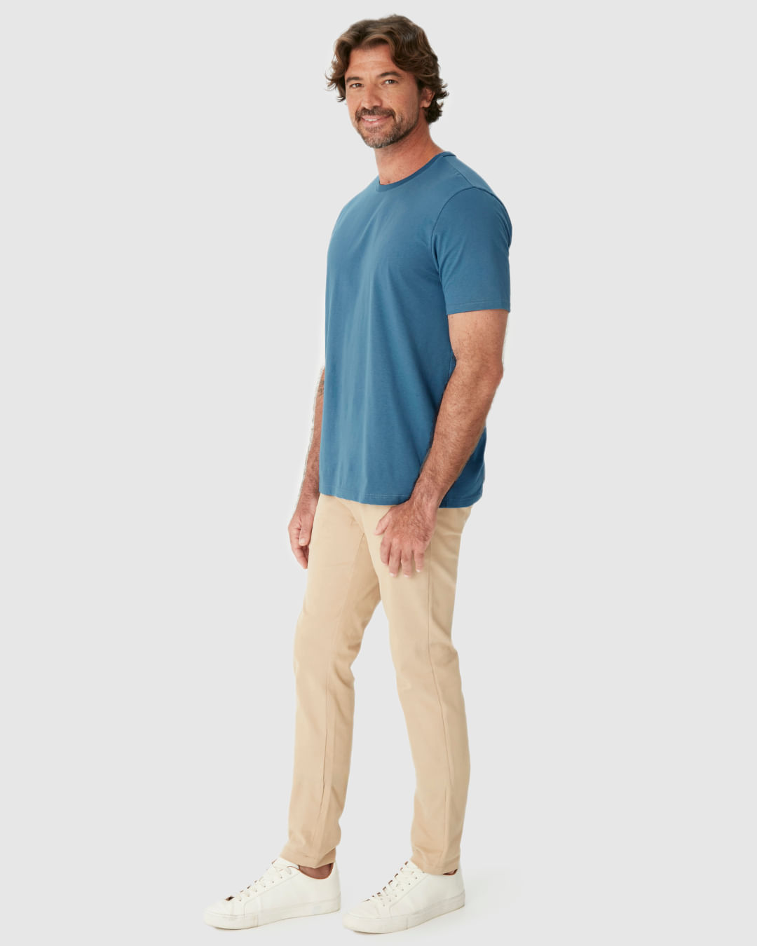 Camiseta Essencial Masculina Etiqueta Estampada Em Algodão - Imagem 17