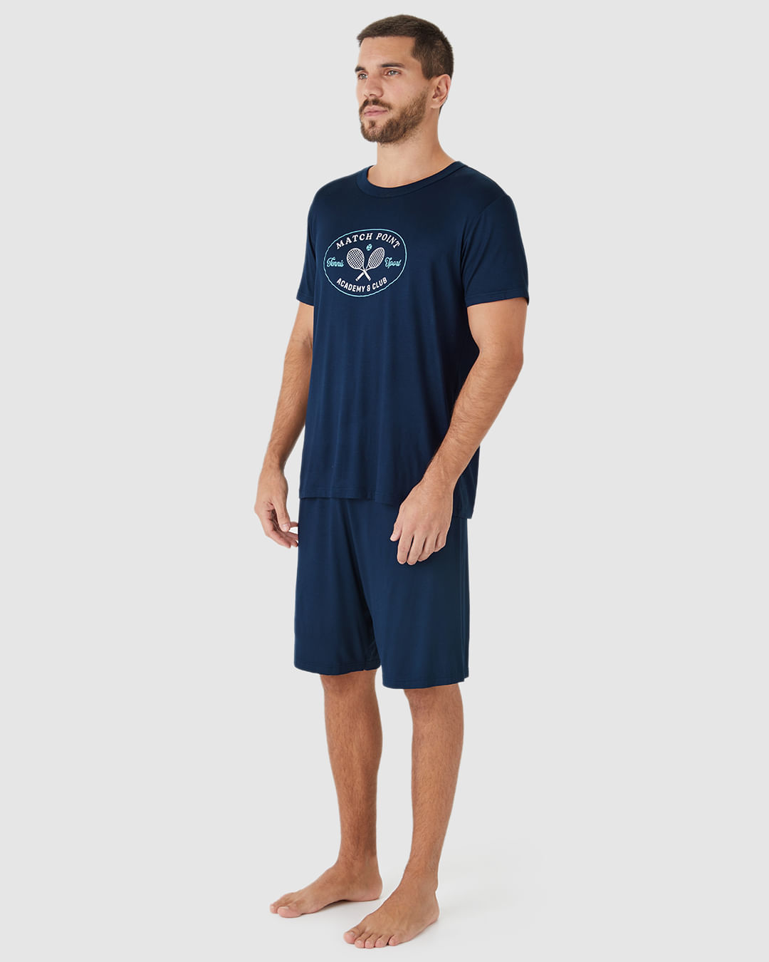 Pijama Curto Masculino Match Point Academy & Club Em Viscose Stretch - Imagem 17