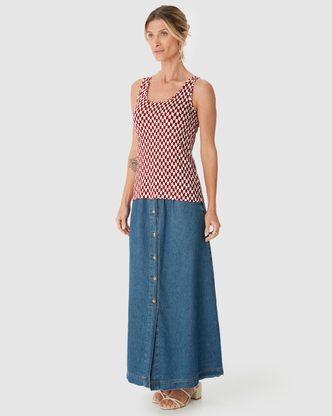 Regata Justa Feminina Estampa Digital Em Viscose Stretch - Imagem 22