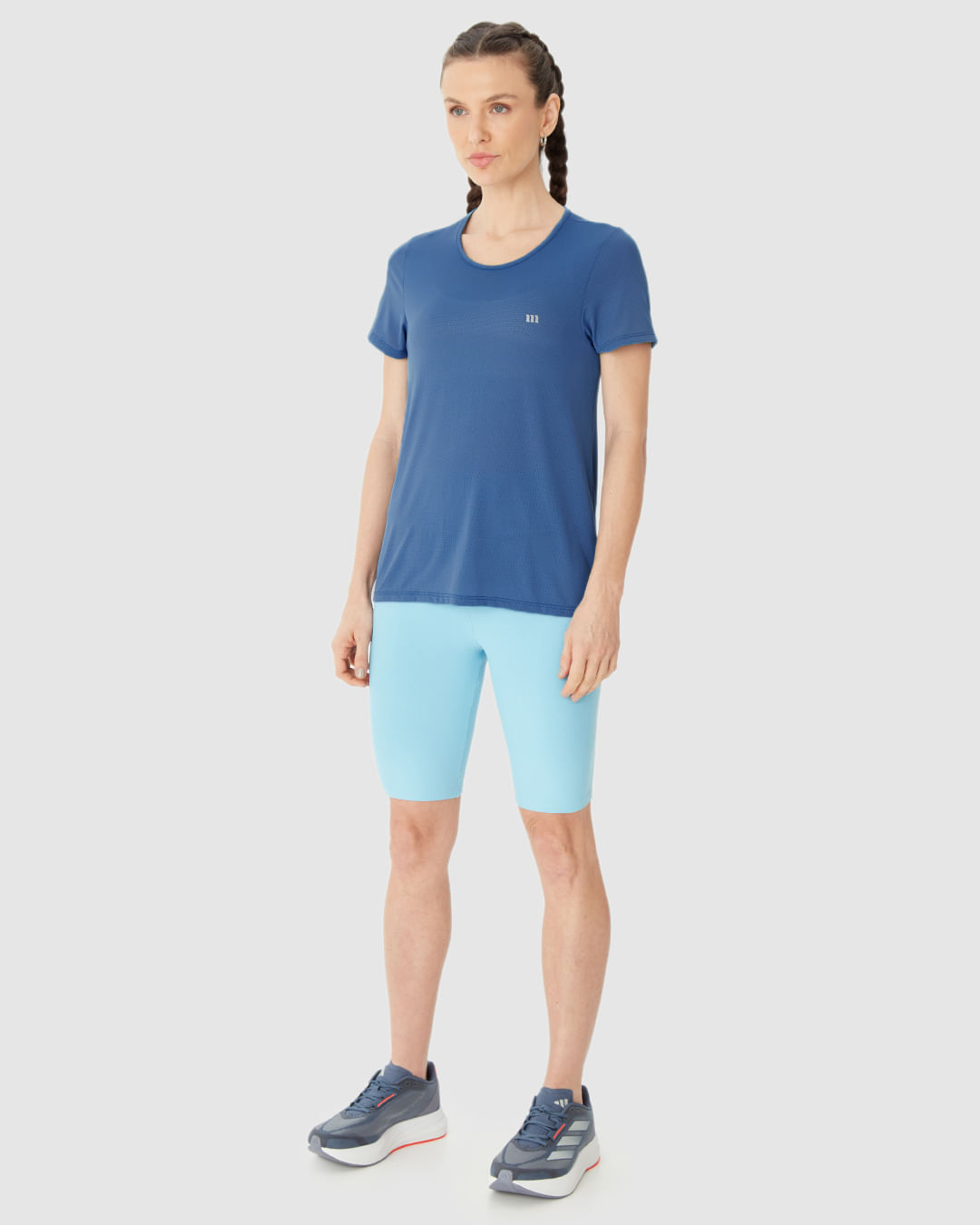 Blusa Esportiva Básica Feminina Decote Redondo Manga Curta Em Malha Dry Malwee Active - Imagem 12