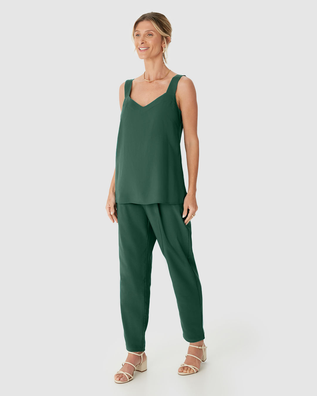 Regata Box Feminina Decote V Alça Larga Em Viscose - Imagem 7