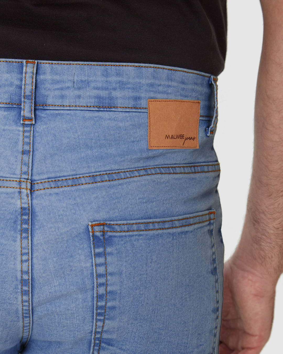Calça Masculina Reta Básica Em Jeans Com Elastano - Imagem 13