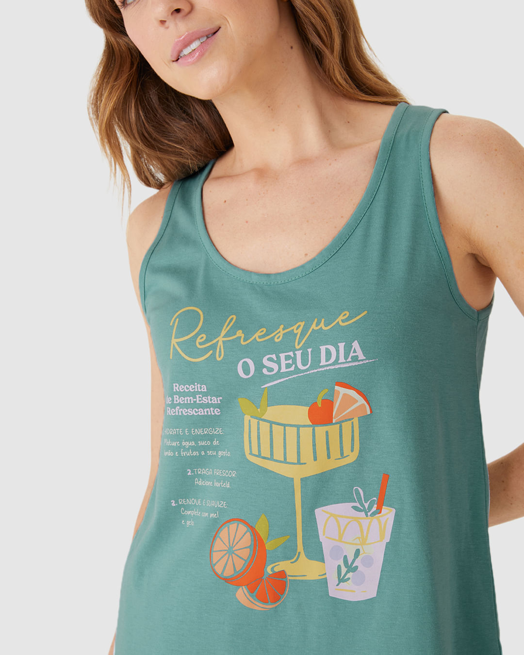 Pijama Curto Feminino Refresque Seu Dia Em Algodão - Imagem 18