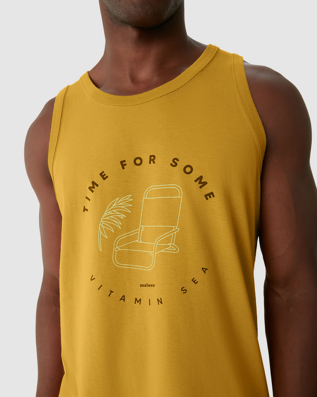 Regata Masculina Alça Estreita Com Estampa Em Algodão - Imagem 3