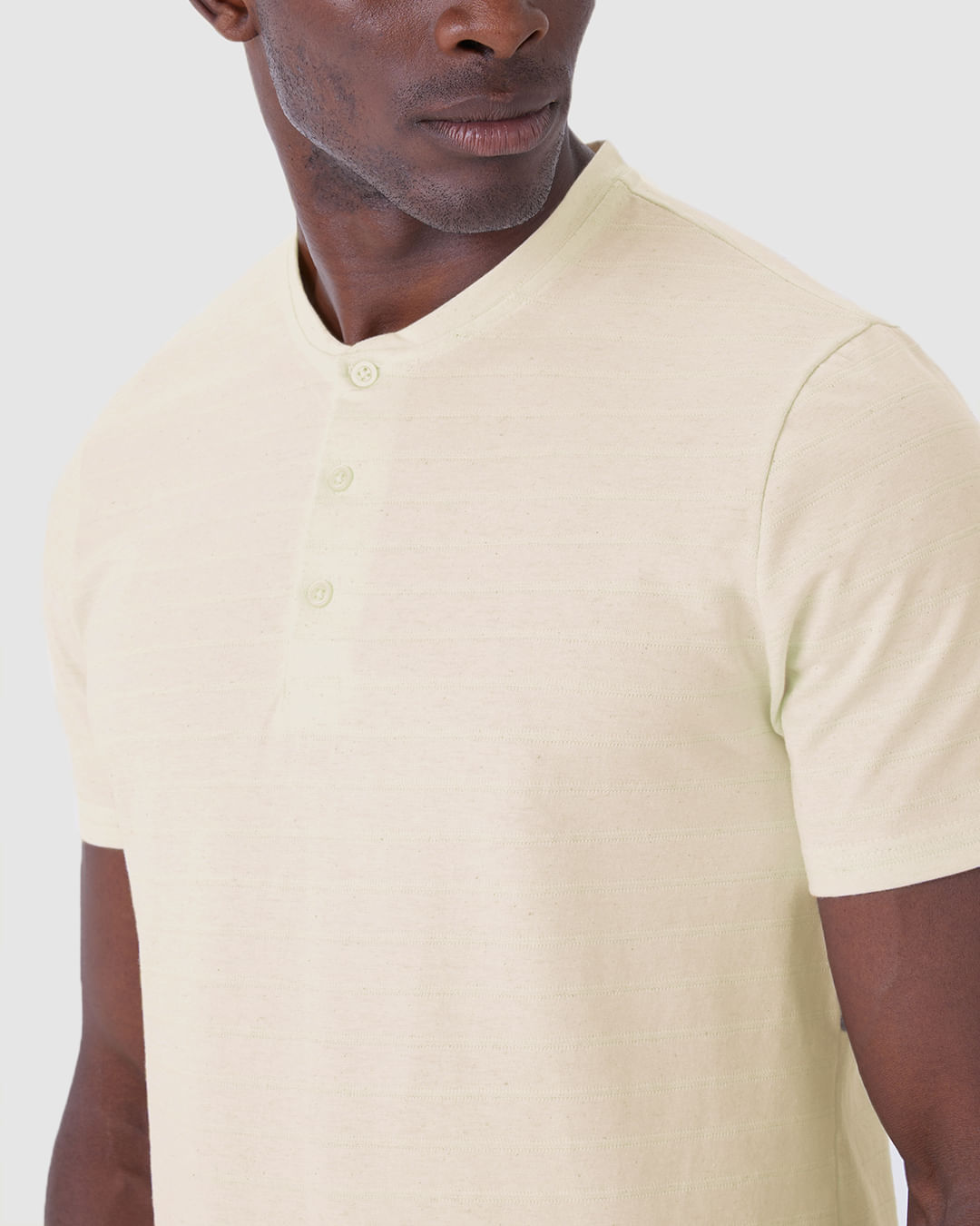 Camiseta Masculina Slim Peitilho Frontal Em Malha Linho Texturizada - Imagem 3