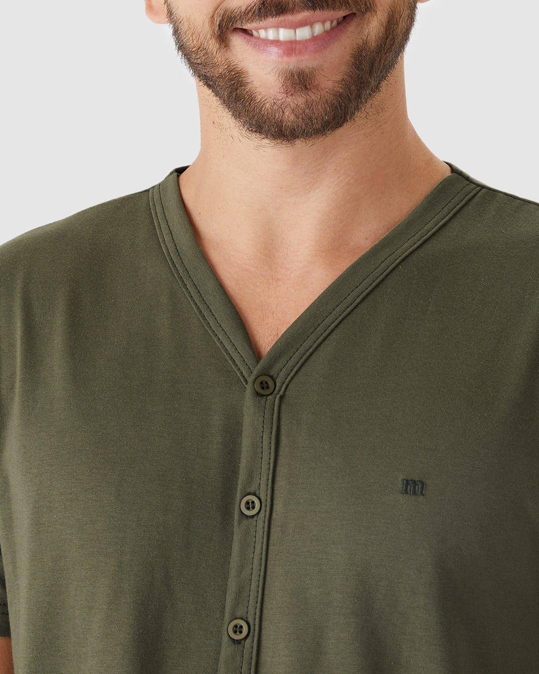 Pijama Curto Masculino Camiseta Manga Curta Botões Frontais Viscose Stretch - Imagem 23