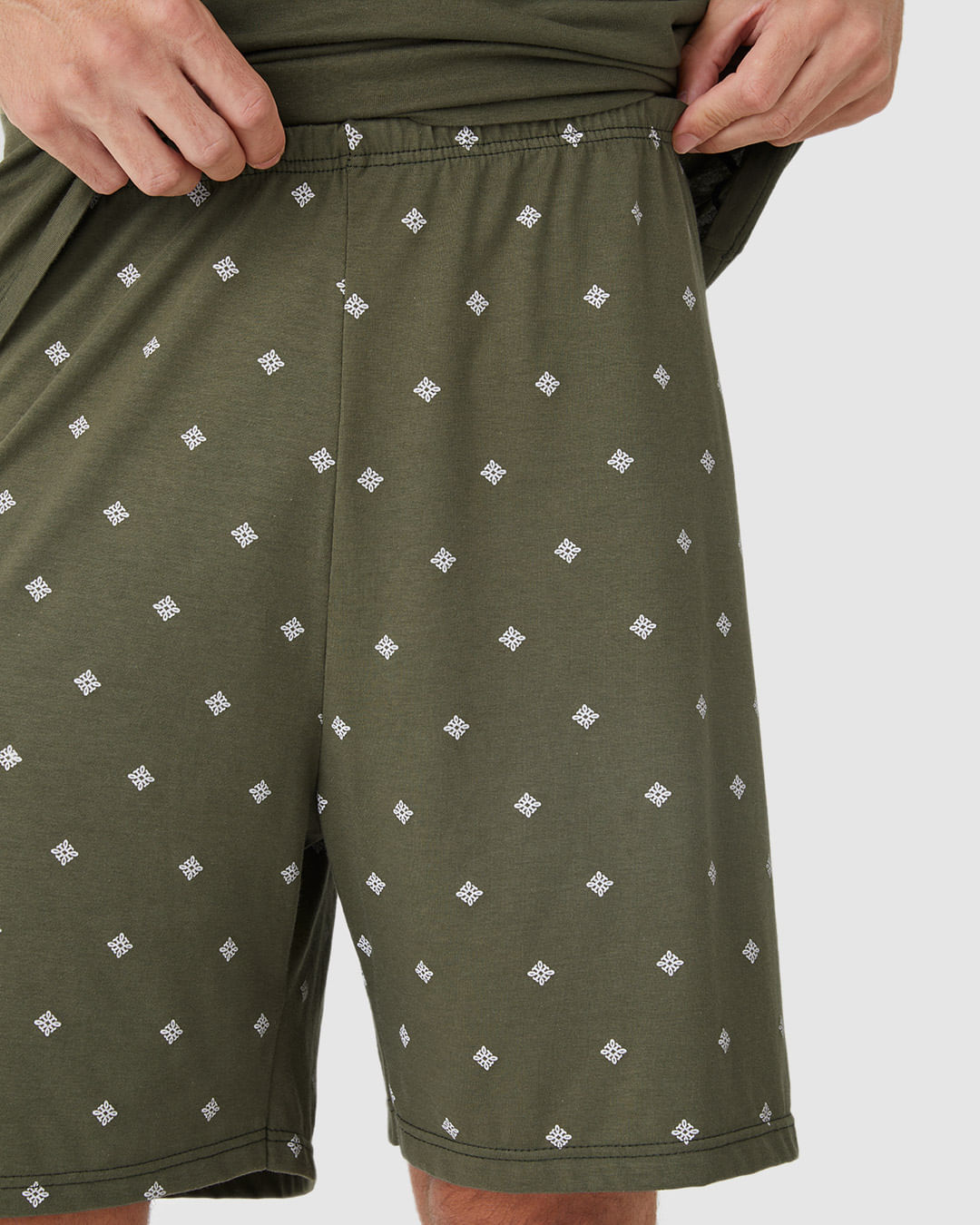Pijama Curto Masculino Shorts Estampa Digital Em Algodão - Imagem 3