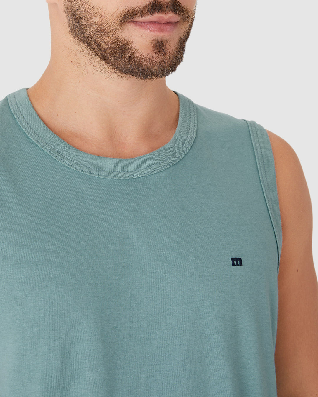 Pijama Curto Masculino Regata Decote Redondo E Shorts Em Malha Fio A Fio - Imagem 8