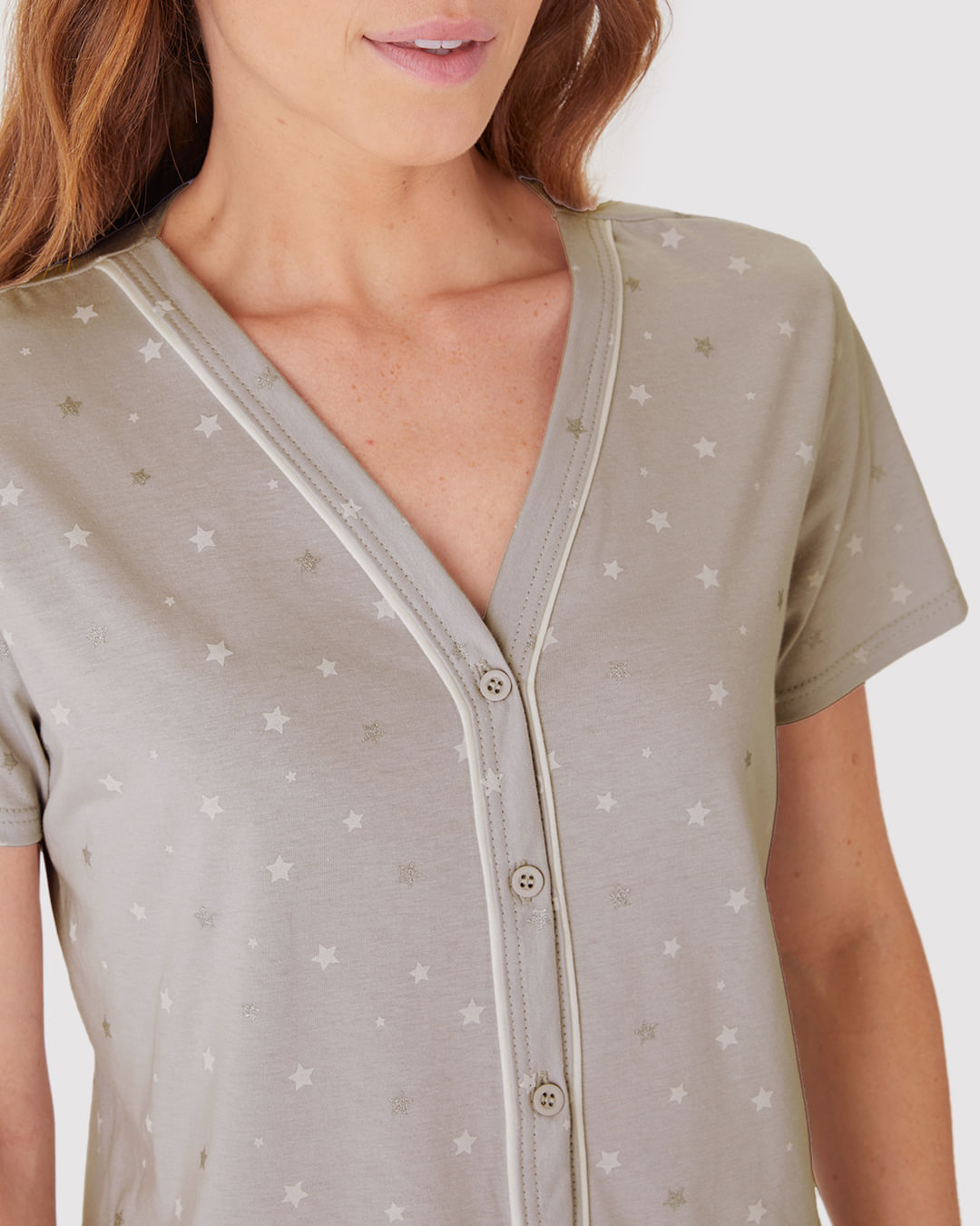 Pijama Curto Feminino Bermuda Ciclista Em Malha Algodão - Imagem 18