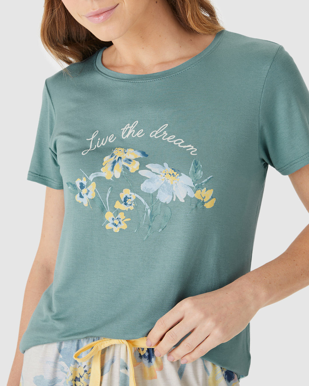 Pijama Curto Feminino Live The Dream Em Viscose Stretch - Imagem 13