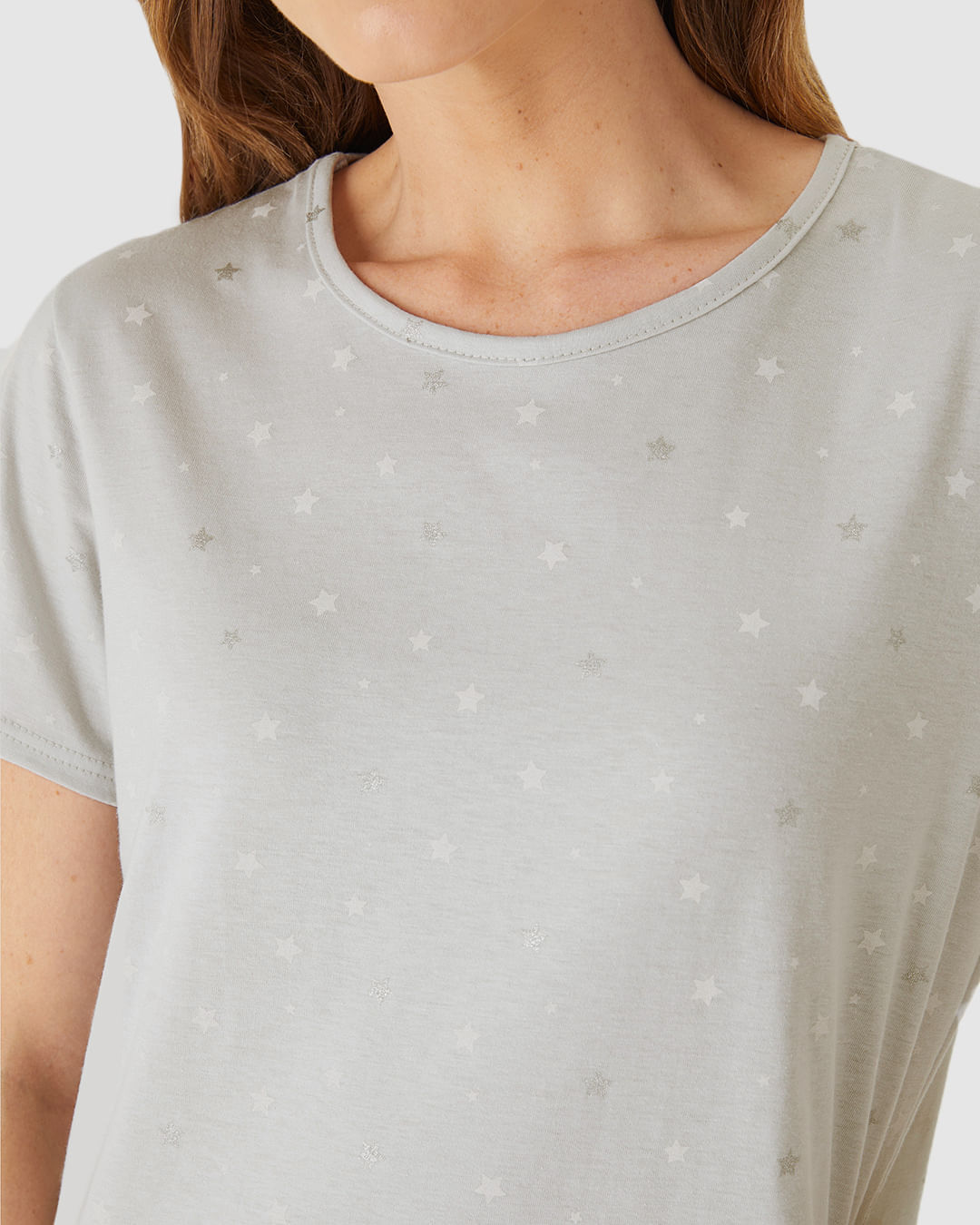 Pijama Curto Feminino Blusa E Shorts Estampado Em Algodão - Imagem 13