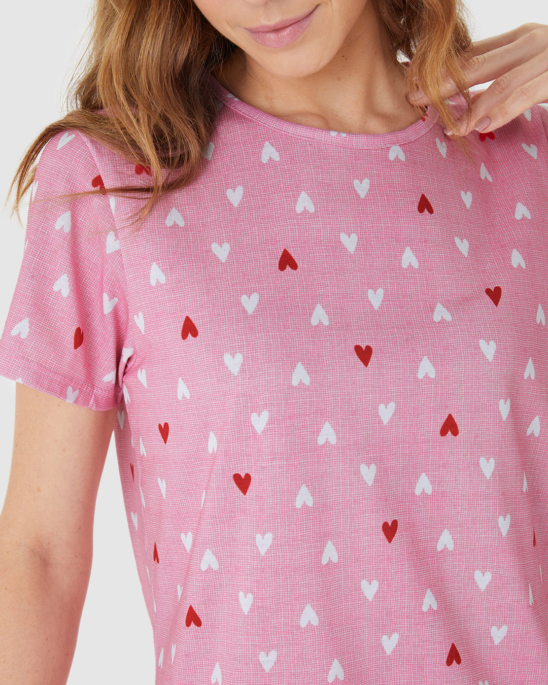 Pijama Curto Feminino Blusa Estampa Digital Em Algodão - Imagem 18