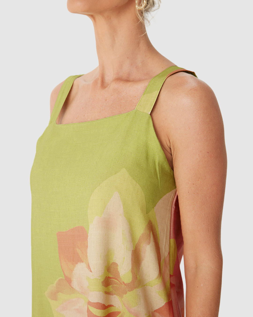 Vestido Midi Feminino Estampado Duas Formas De Uso Em Viscose - Imagem 23