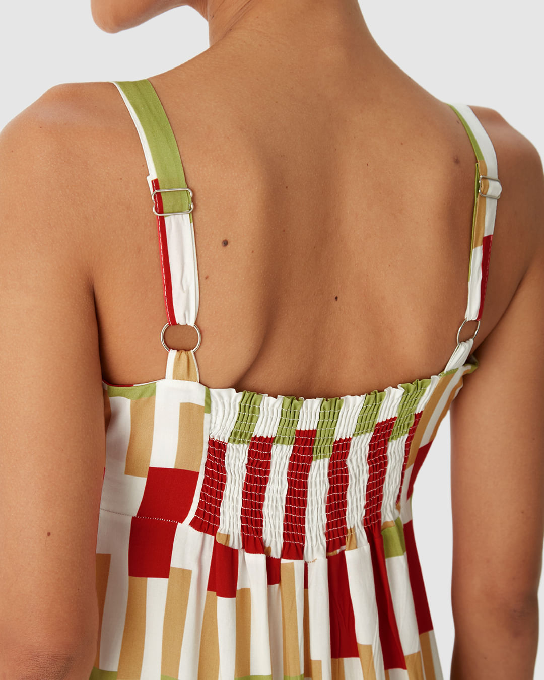 Vestido Midi Feminino Reto Acinturado Estampa Digital Em Viscose - Imagem 18