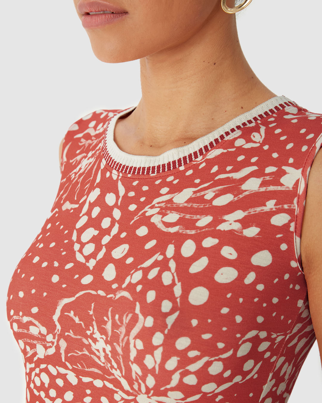 Vestido Feminino Estampado Gola Retilínea Em Viscose Stretch - Imagem 23