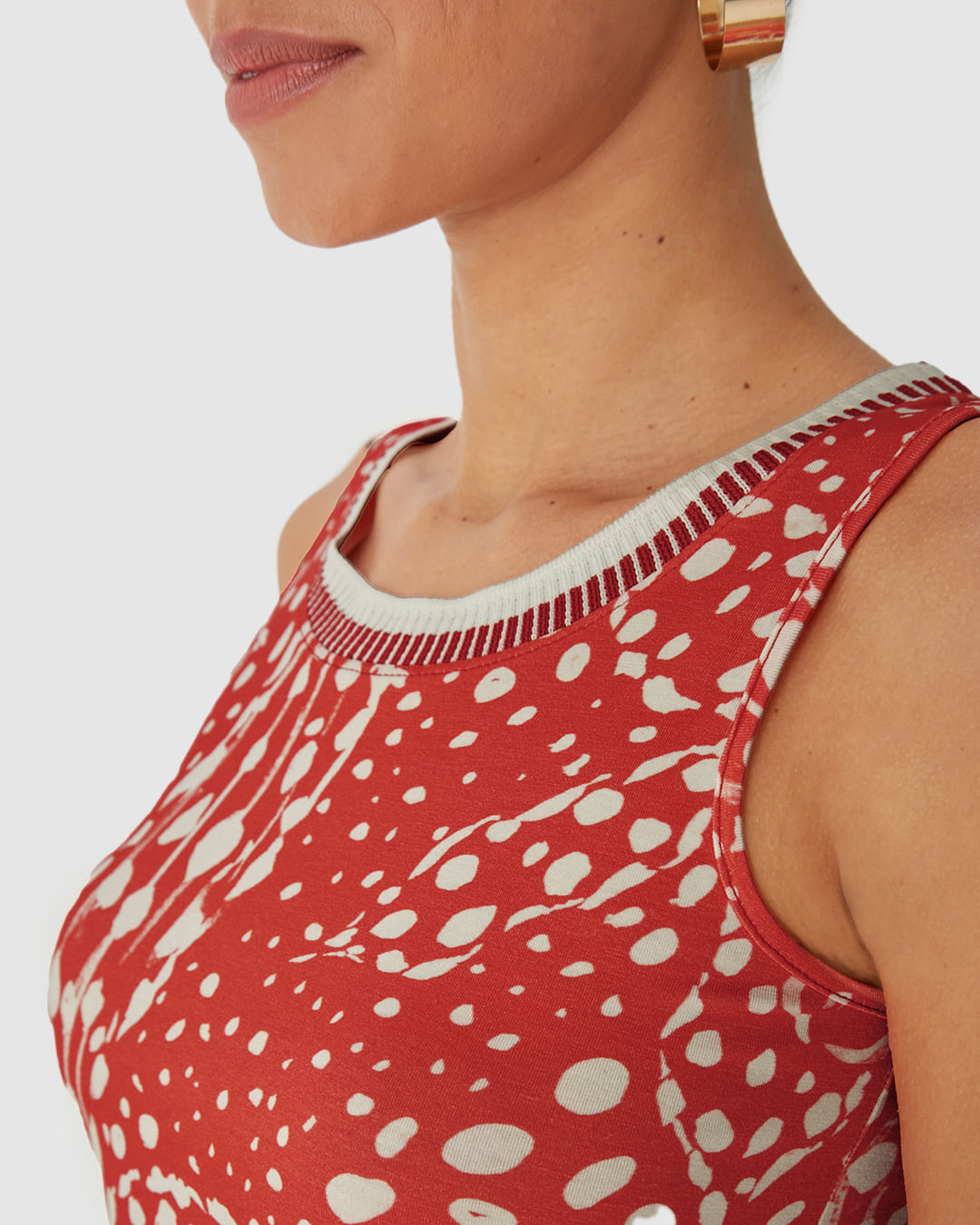 Regata Justa Feminina Estampada Gola Retilínea Em Viscose Stretch - Imagem 23