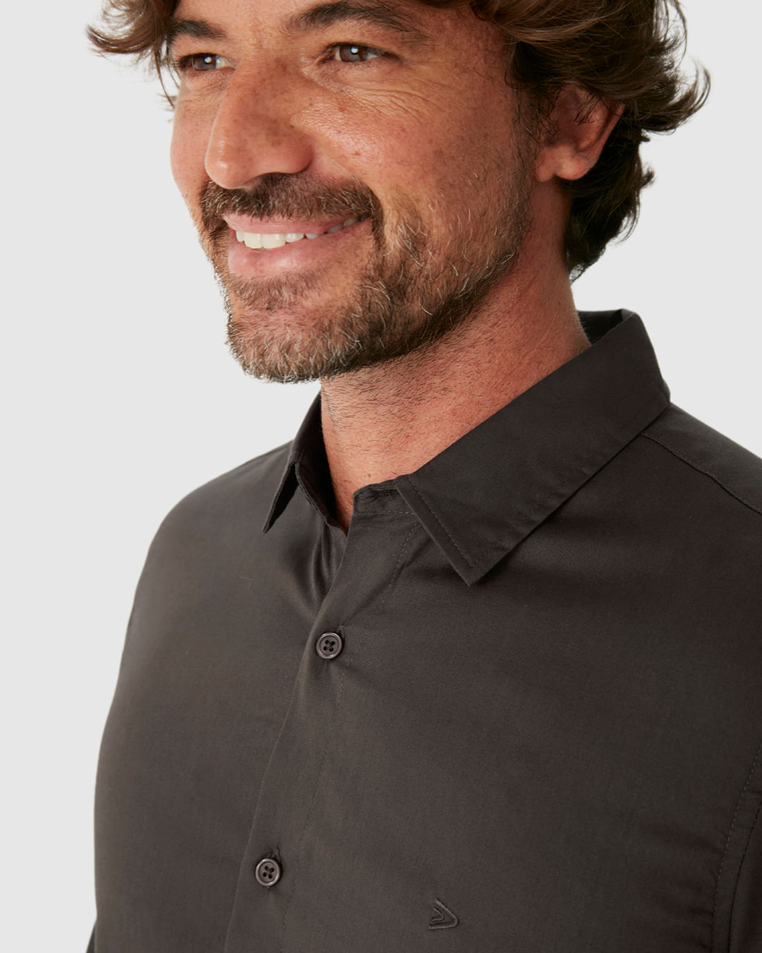 Camisa Masculina Slim Manga Longa Em Tricoline Stretch - Imagem 8