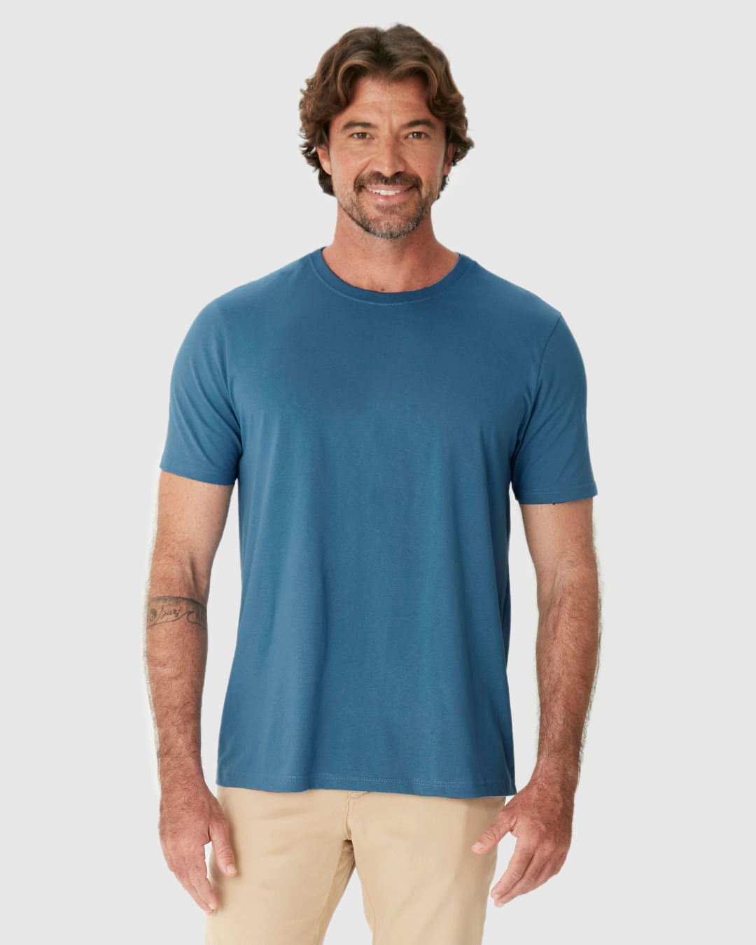 Camiseta Essencial Masculina Etiqueta Estampada Em Algodão - Imagem 14