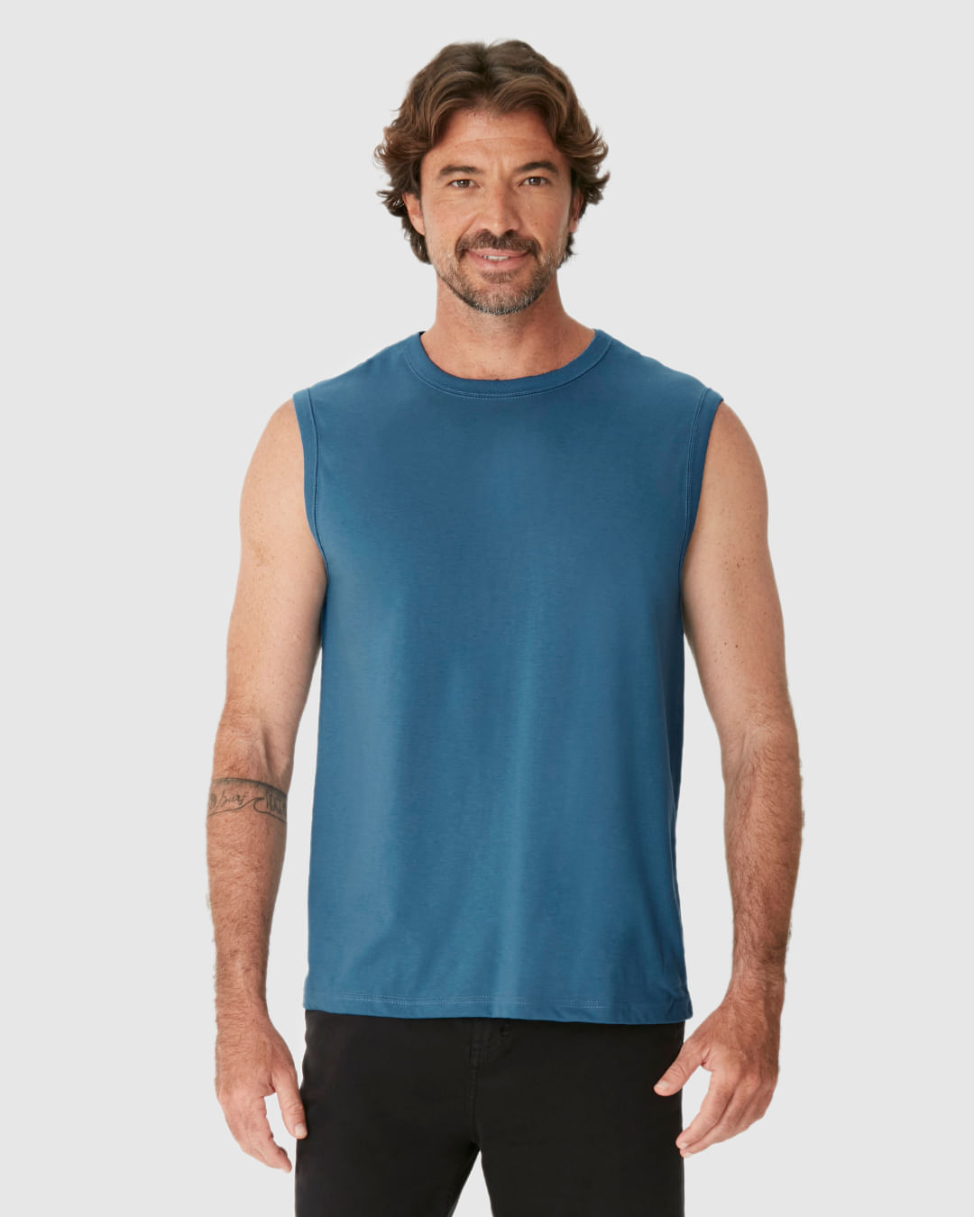 Regata Básica Masculina Machão Decote Redondo Em Algodão - Imagem 9