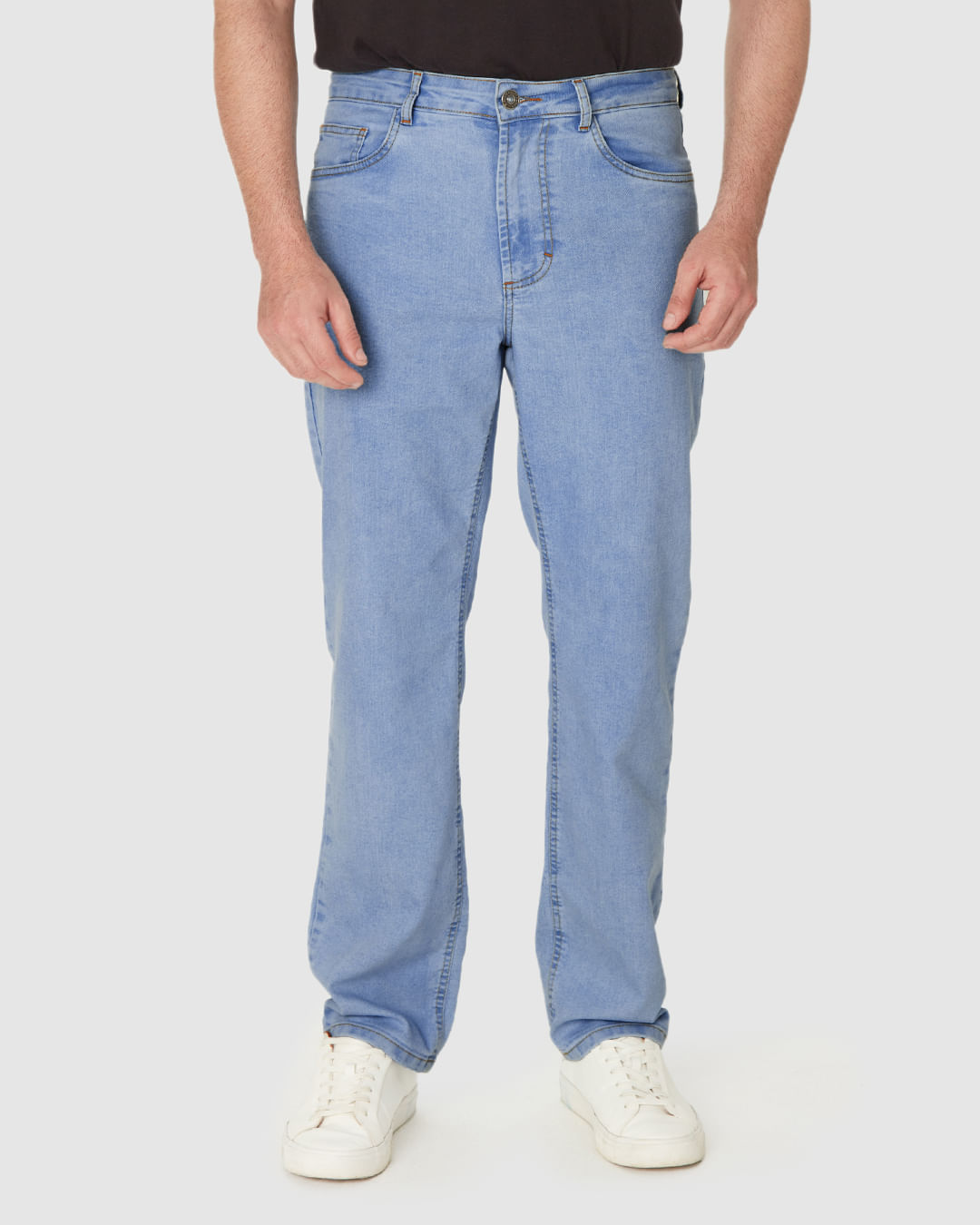 Calça Masculina Reta Básica Em Jeans Com Elastano - Imagem 34