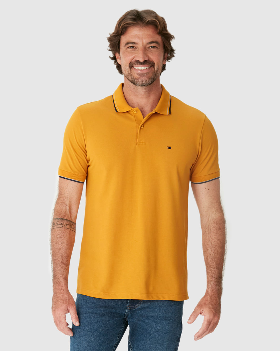Camisa Polo Básica Masculina Slim Bordado Frontal Em Piquet Premium - Imagem 4