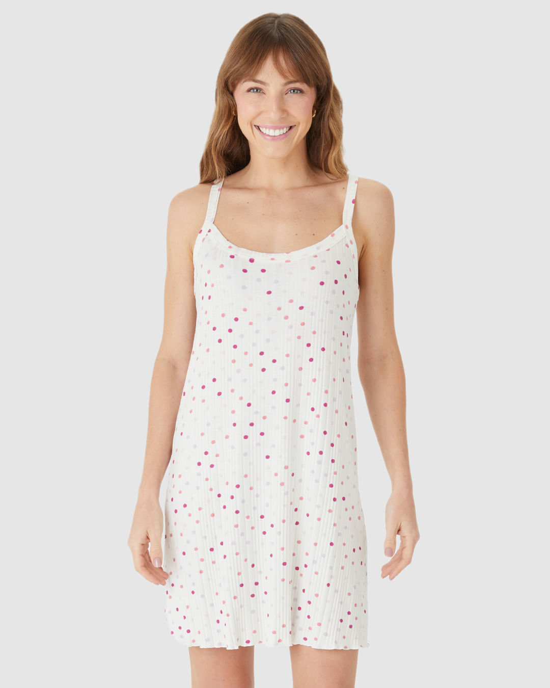 Camisola Feminina Slim Estampada Alça Fina Em Malha Canelada - Imagem 19