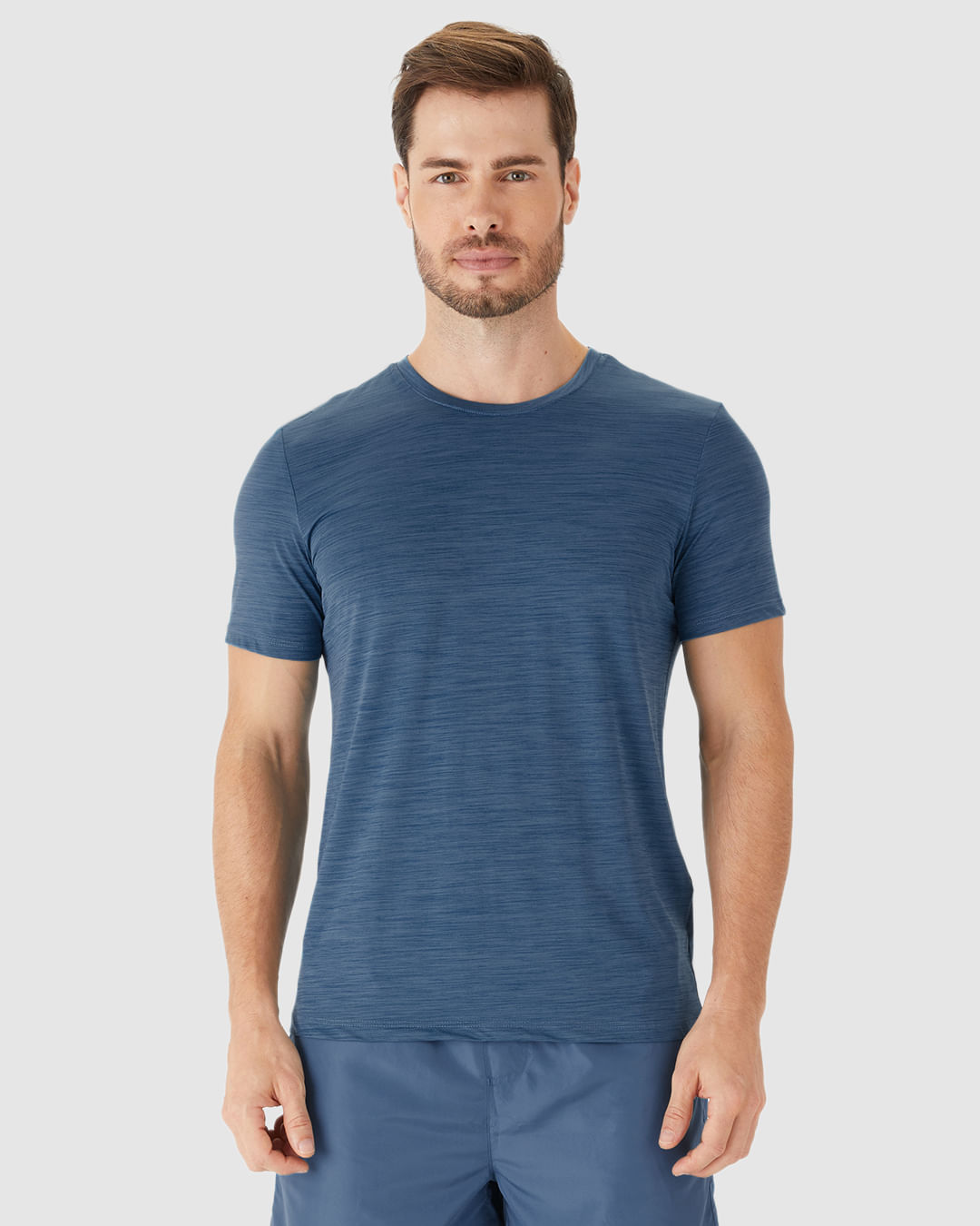 Camiseta Esportiva Masculina Com Passante Para Fone De Ouvido Malha Rajada Dry Malwee Active - Imagem 9