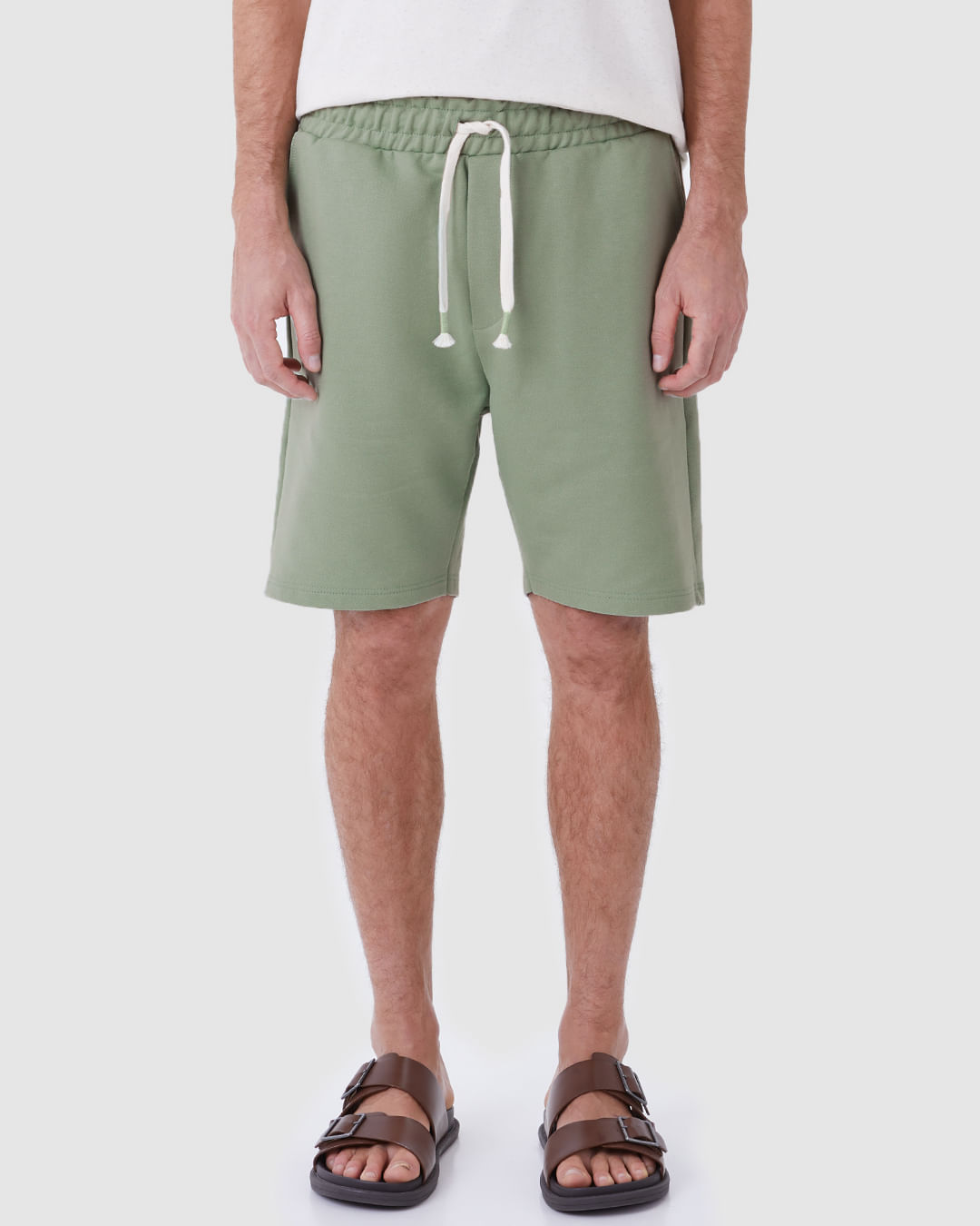 Bermuda Masculina Comfort Cadarço Funcional Em Moletom Sarjado - Imagem 19