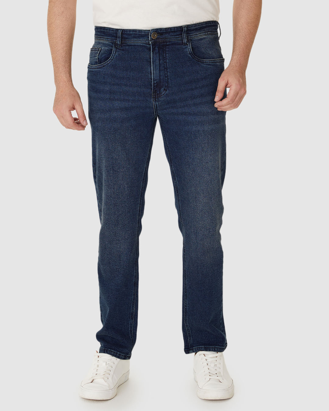 Calça Masculina Small Slim Bordado Bolso Costas Em Jeans Com Elastano - Imagem 14