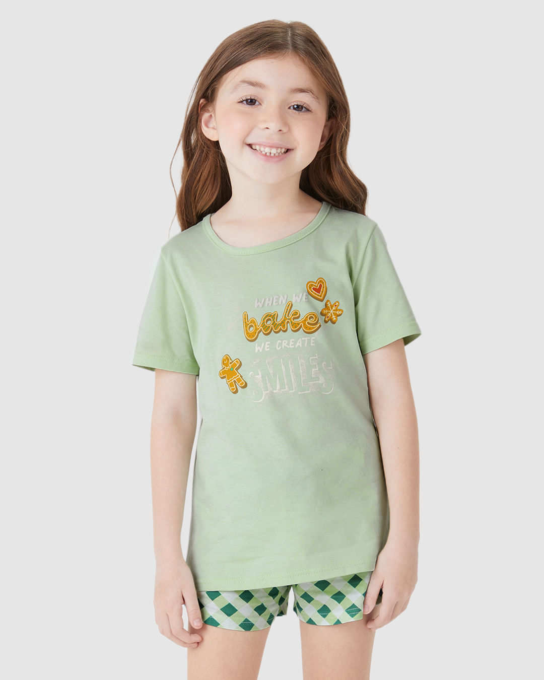 Pijama Infantil Menina When We Bake We Create Smiles Em Algodão Malwee Kids - Imagem 4
