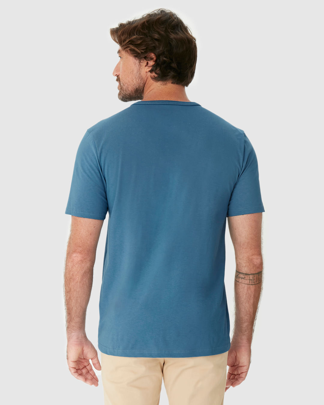 Camiseta Essencial Masculina Etiqueta Estampada Em Algodão - Imagem 25