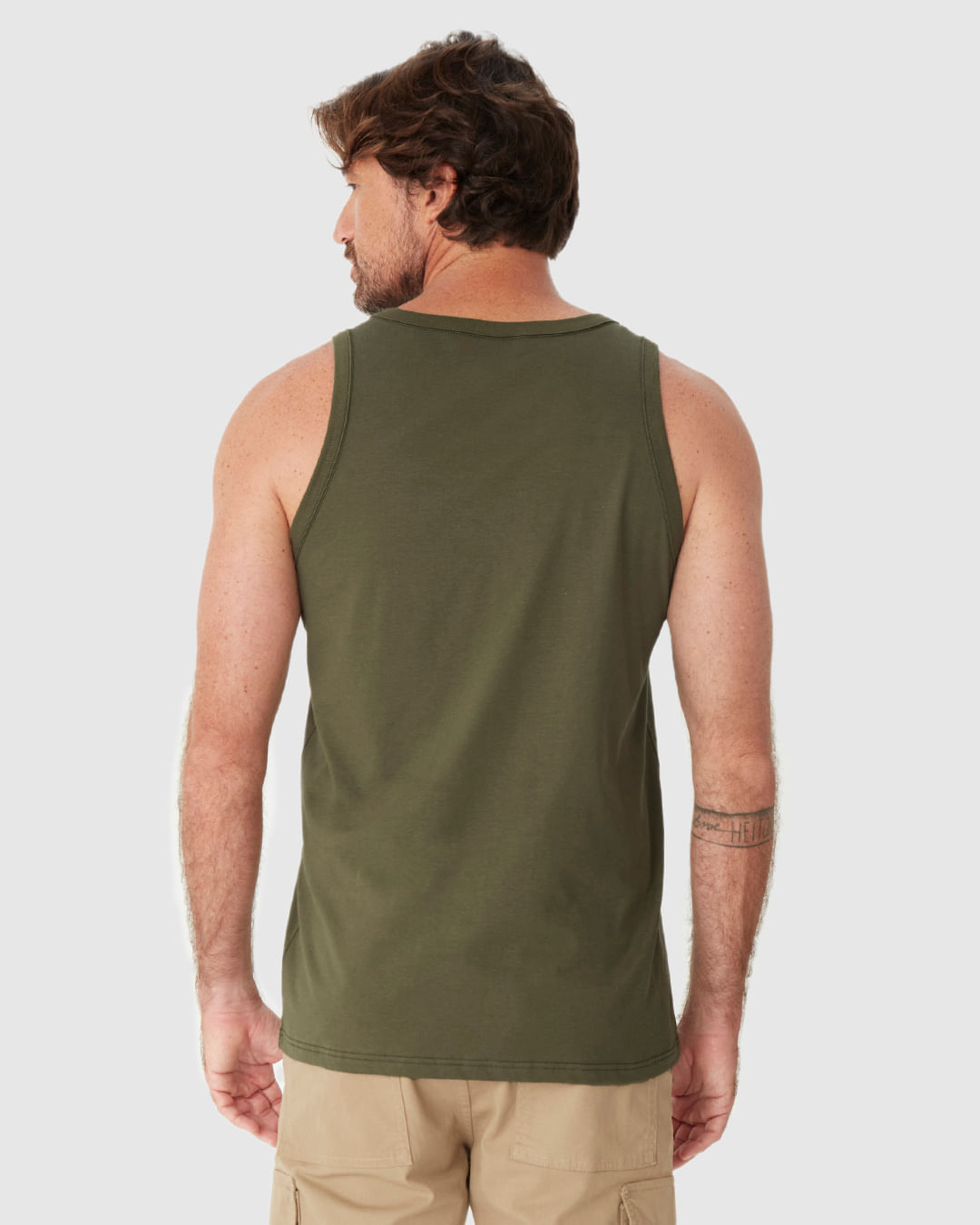 Regata Básica Masculina Alça Estreita Etiqueta Estampada Em Algodão - Imagem 25