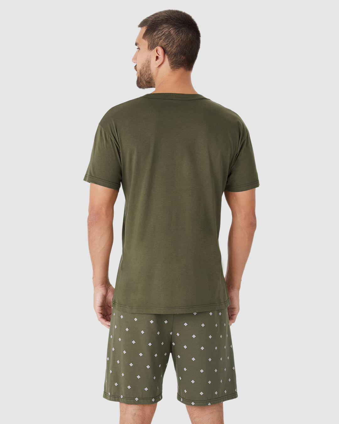 Pijama Curto Masculino Shorts Estampa Digital Em Algodão - Imagem 15