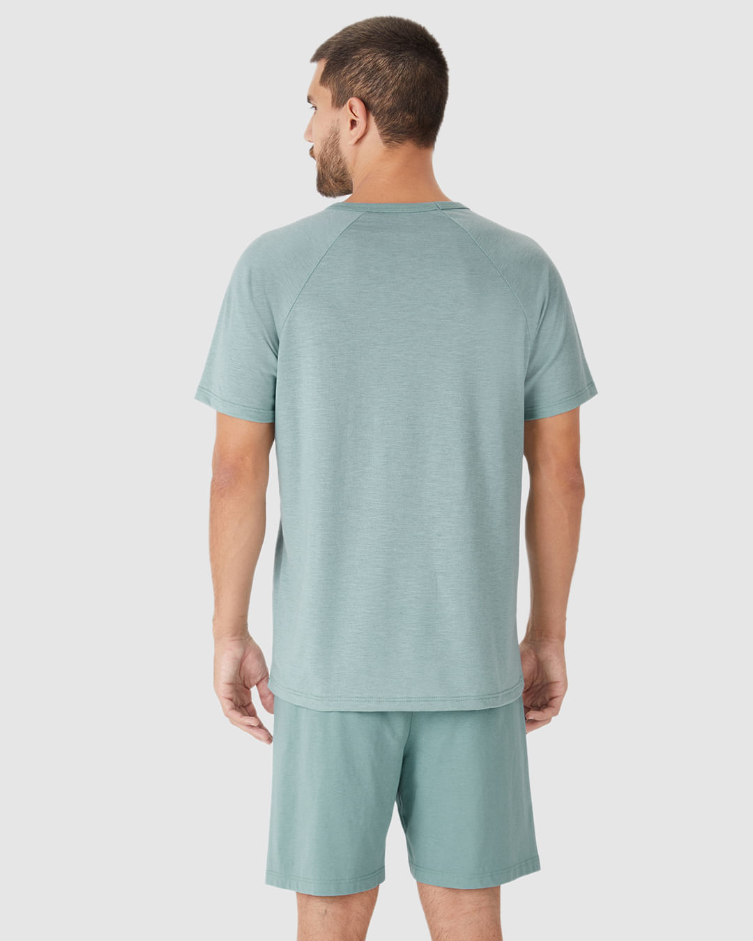 Pijama Curto Masculino Camiseta Manga Curta Em Malha Fio A Fio - Imagem 15