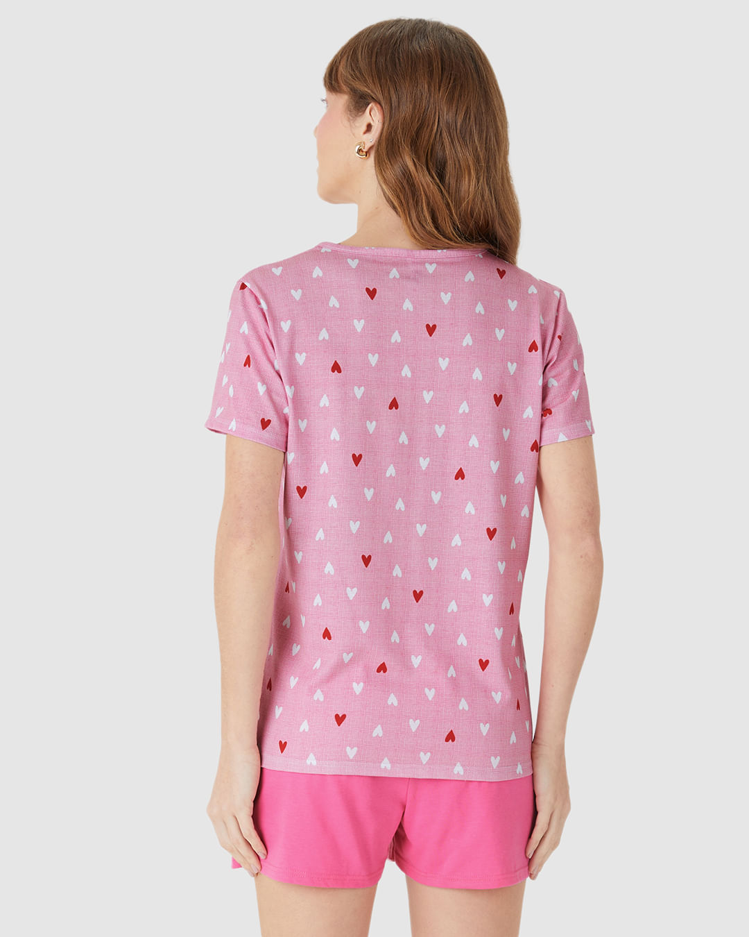 Pijama Curto Feminino Blusa Estampa Digital Em Algodão - Imagem 15