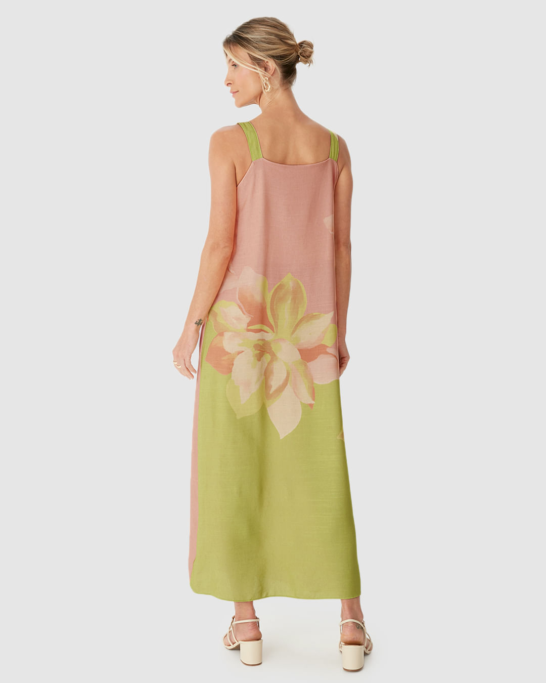 Vestido Midi Feminino Estampado Duas Formas De Uso Em Viscose - Imagem 25