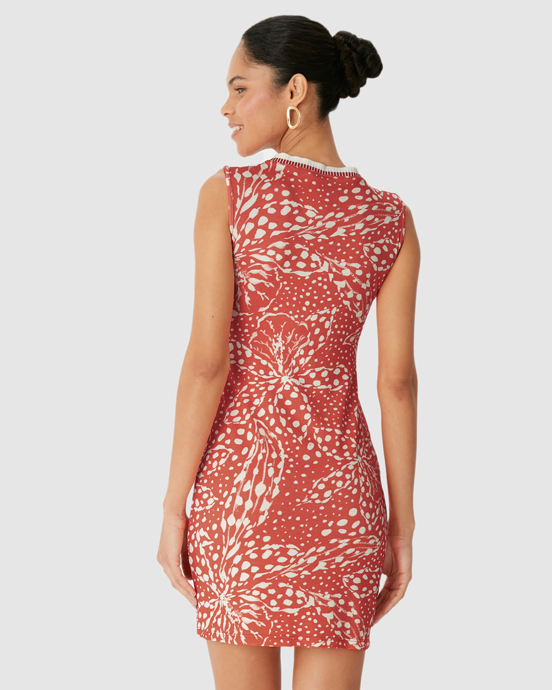Vestido Feminino Estampado Gola Retilínea Em Viscose Stretch - Imagem 20