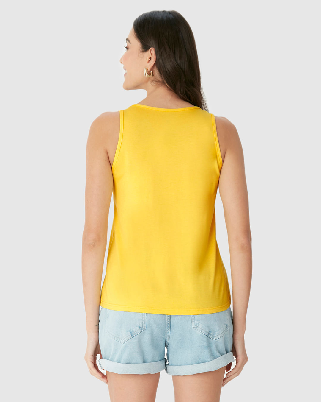 Regata Básica Feminina Evasê Em Malha Viscose Stretch - Imagem 25