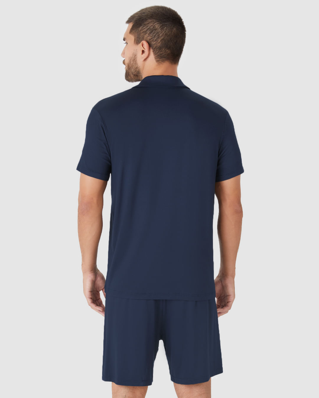 Pijama Curto Masculino Camisa Abotoamento Frontal Em Viscose Stretch - Imagem 15