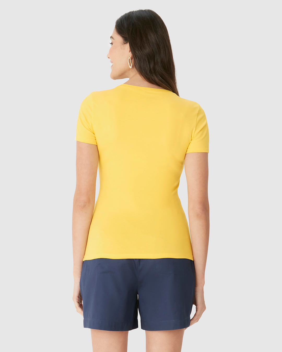 Blusa Básica Feminina Decote Redondo Em Algodão - Imagem 20