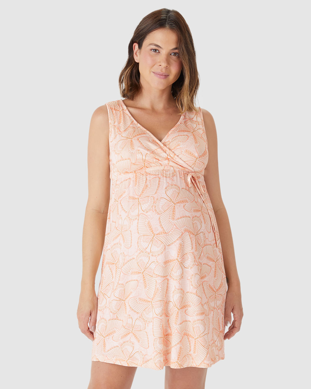 Camisola Feminina Slim Gestante Laço Decorativo Em Viscose Stretch - Imagem 29